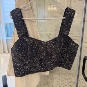 Madewell Blue and White Patterned Top